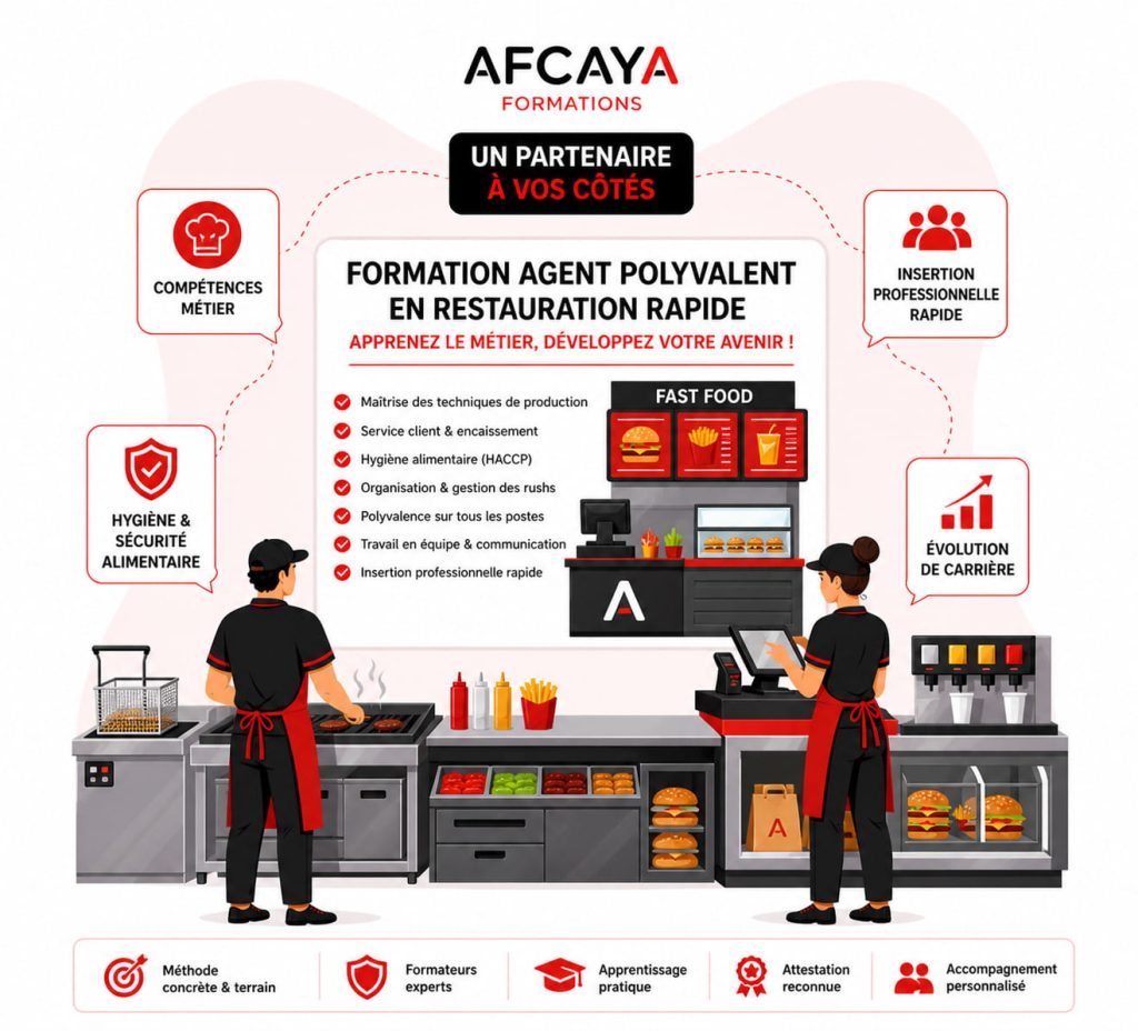 Se former pour devenir employé en restauration rapide à Paris et en Île de France
