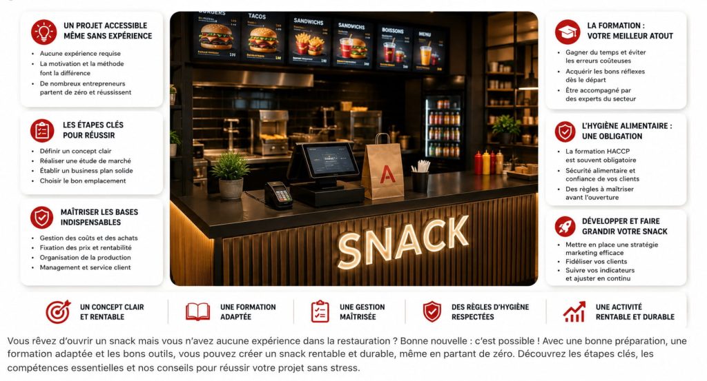 Ouvrir un snack sans expérience, possibilité mais risqué