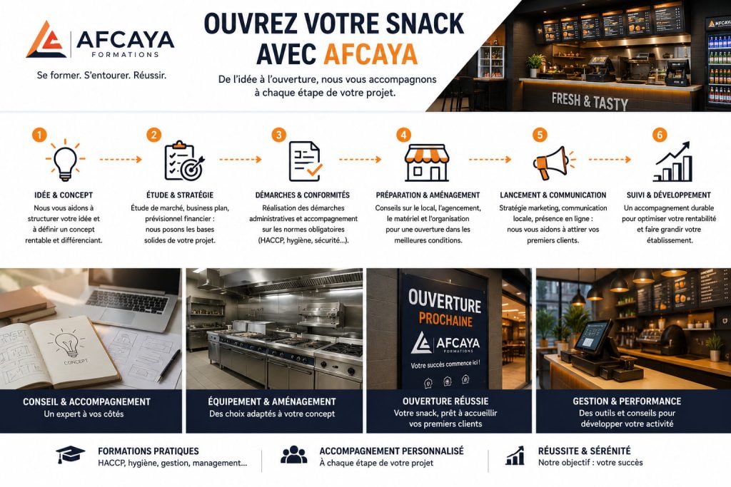 Ouvrir un snack sans expérience avec AFCAYA Formation